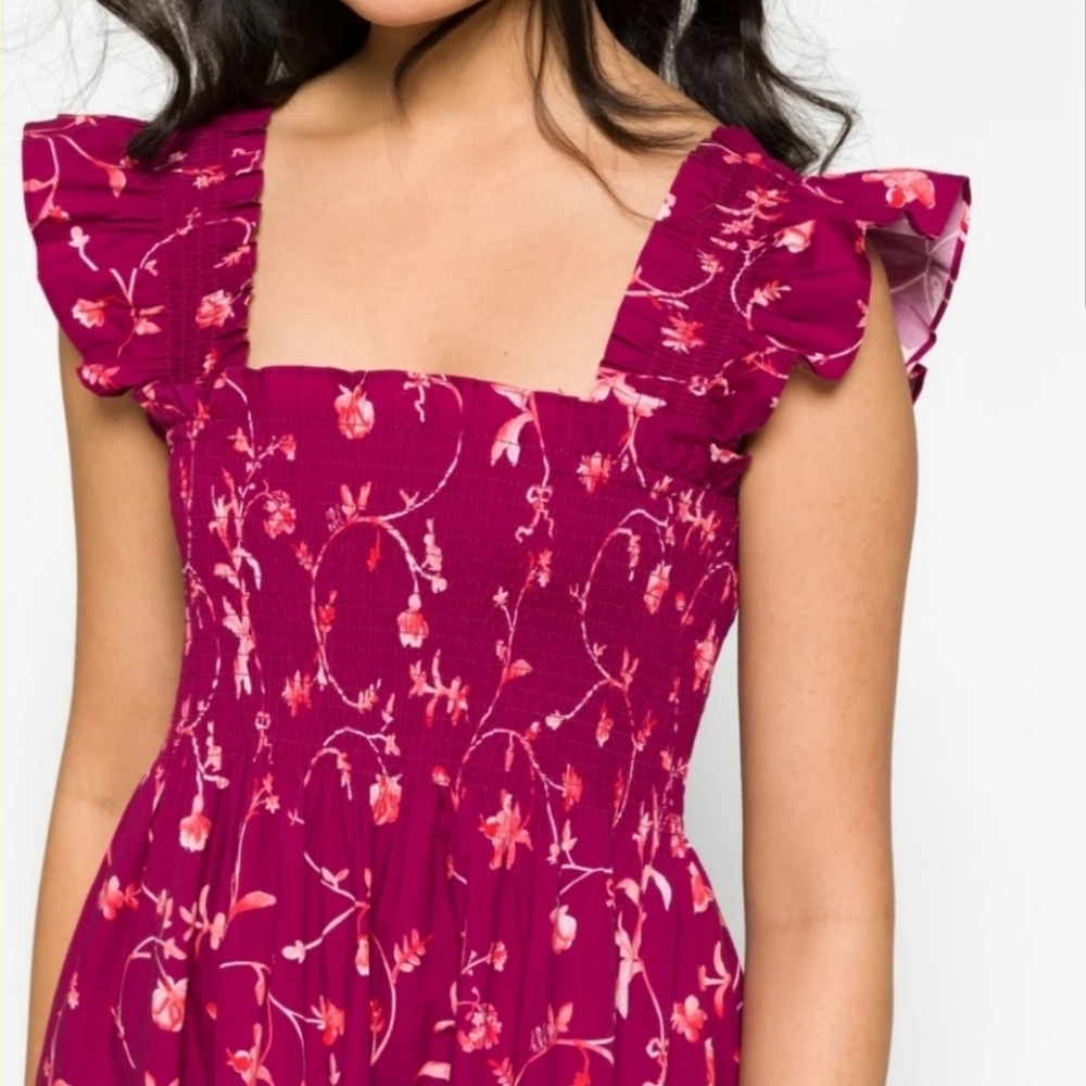 NEW Hill House The Ellie Nap Dress in Burgundy Botanical XS - Picture 4 of 16